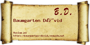 Baumgarten Dávid névjegykártya